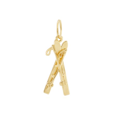 Charm a forma di Scii da Alpinismo in argento 925 in vista frontale | Charms.it