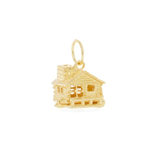 Charm a forma di Baita di Montagna in argento 925 in vista frontale | Charms.it