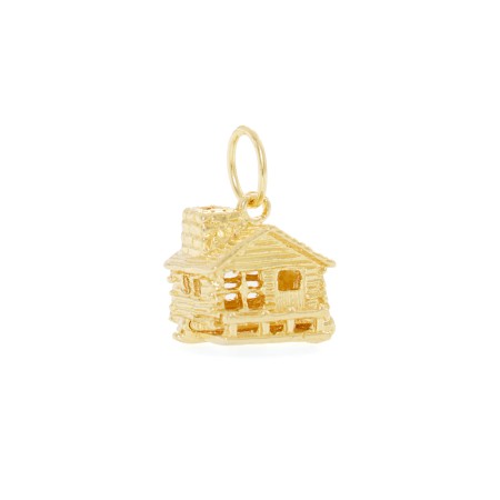 Charm a forma di Baita di Montagna in argento 925 in vista frontale | Charms.it
