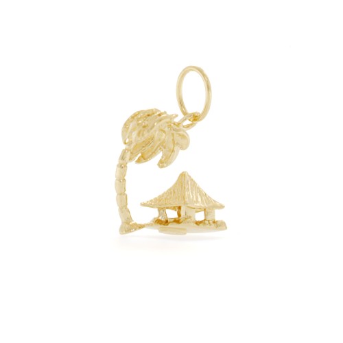 Charm a forma di Isola Tropicale in argento 925 in vista frontale | Charms.it