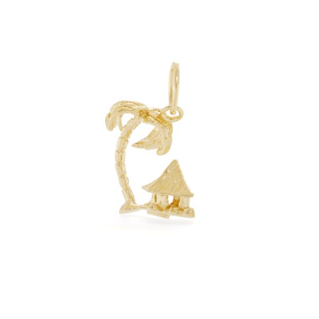 Charm a forma di Isola Tropicale in argento 925 in vista laterale | Charms.it
