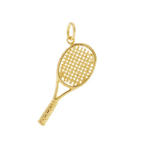 Charm a forma di Racchetta da Tennisin argento 925 in vista frontale | Charms.it