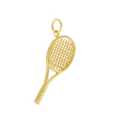 Charm a forma di Racchetta da Tennisin argento 925 in vista laterale | Charms.it