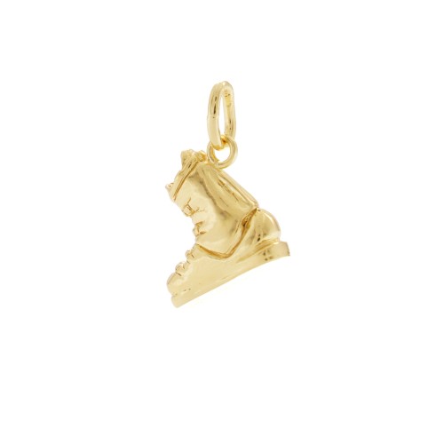 Charm a forma di scarpone da sci in argento 925 in vista laterale| Charms.it
