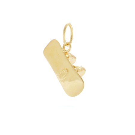 Charm a forma di Tavola da Snowboard in argento 925 in vista dal retro | Charms.it