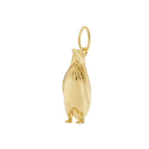 Charm a forma di Pinguino Imperatore in argento 925 in vista frontale | Charms.it