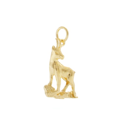 Charm a forma di Camoscio in argento 925 in vista laterale | Charms.it