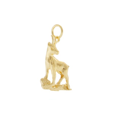 Charm a forma di Camoscio in argento 925 in vista laterale | Charms.it